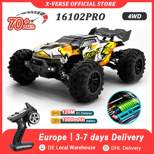 1:16 70km/H High Speed RC Car With LED 2.4G Brushless 4WD Remote Control Car